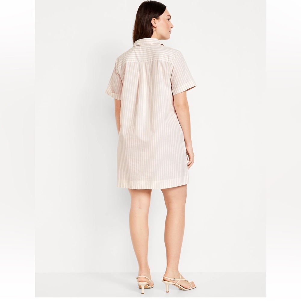 Striped White Shirt Dress - Picture 5 of 15